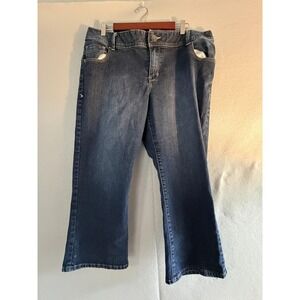 Lane Bryant Jeans Womens 18 Blue Medium Wash Capri Genius Fit Stretch Denim Plus